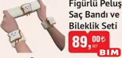 FOREVER FİGÜRLÜ PELUŞ SAÇ BANDI VE BİLEKLİK SETİ